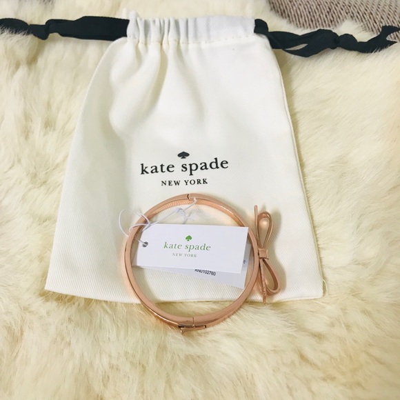 kate spade Jewelry - NWT Kate Spade Rose Gold Love Notes Bow Bracelet!